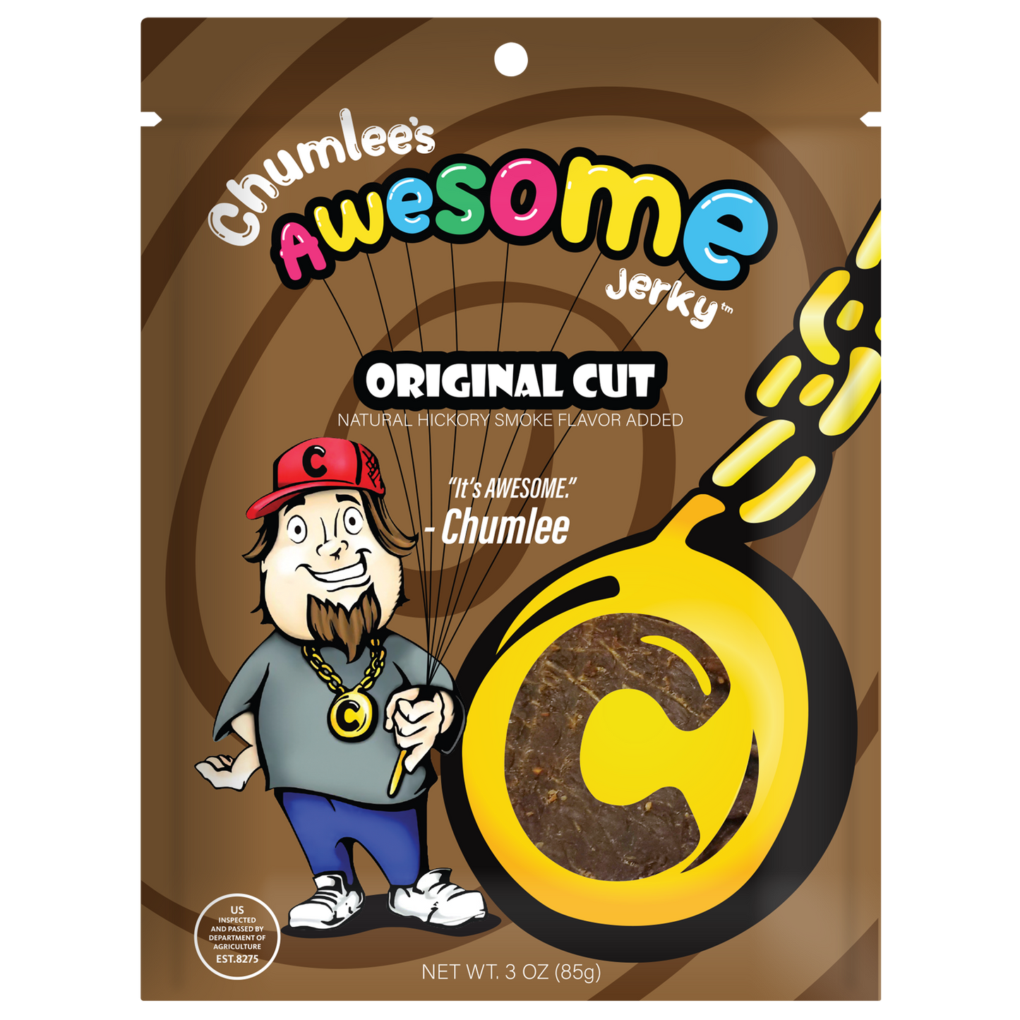 Chumlee's Awesome Beef Jerky, Original Cut, 3 oz Bag