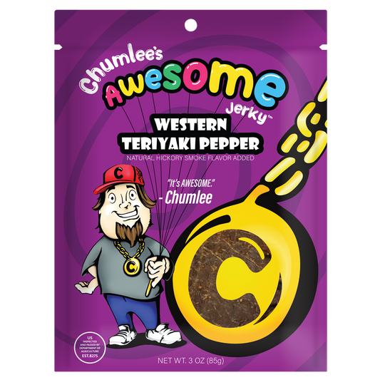 Chumlee's Awesome Beef Jerky, Western Teriyaki Pepper, 3 oz Bag